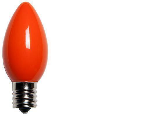 25 C9 Orange Opaque/Solid Color Bulbs Indoor/Outdoor Christmas Bulbs