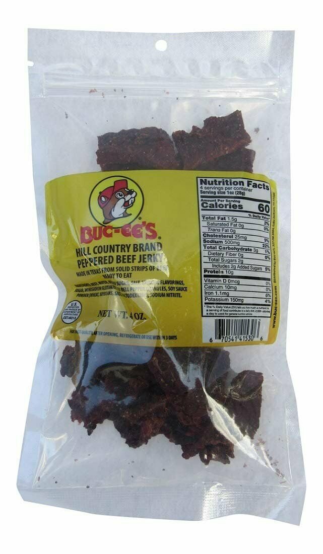 Bucee's Texas Hill Country Brand Peppered Beef Jerky in Resealable Bag