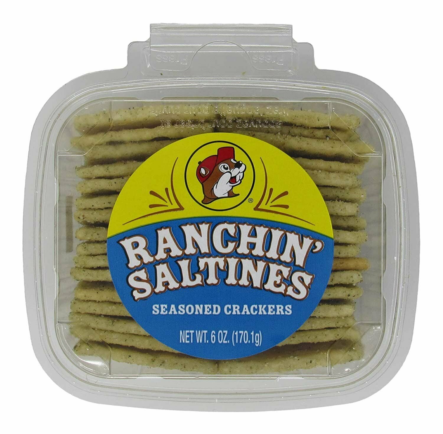 Bucee's Ranchin' Saltines Seasoned Crackers in a Resealable Container