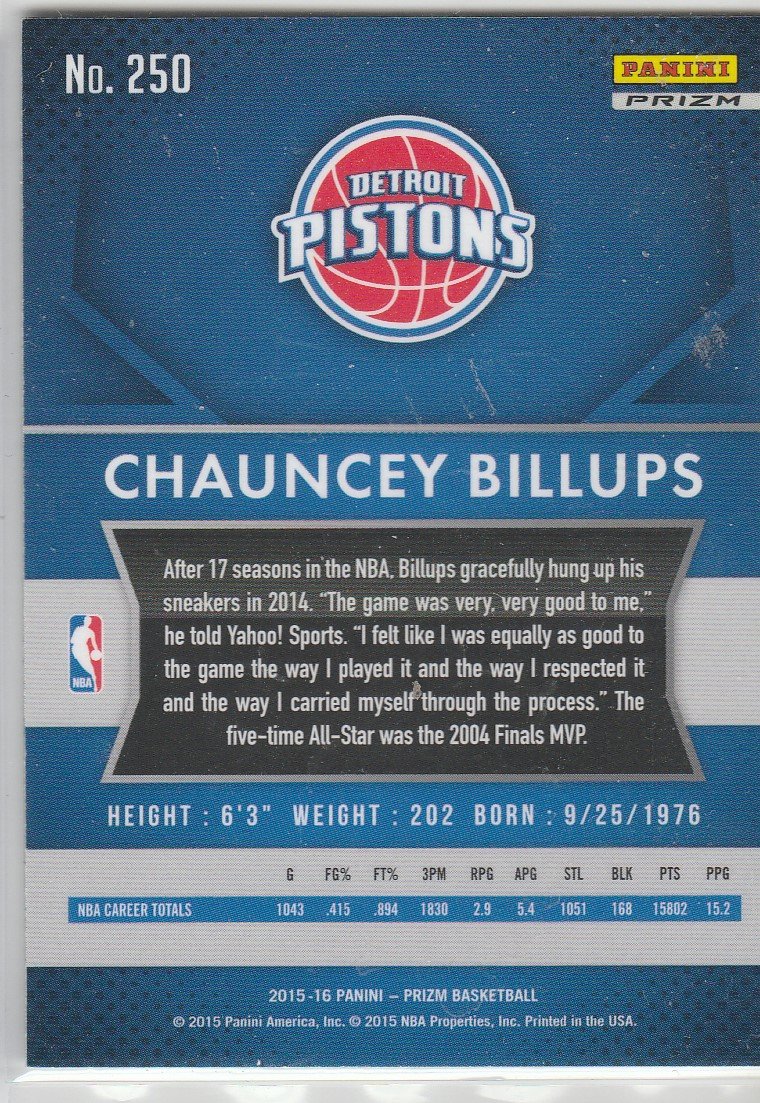 Chauncey Billups #250 Pistons