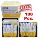 100x 30g 1/2" Nipro Hypodermic Needle Thin Wall 0.3x13 mm Sterile Science lab