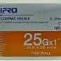 100pcs Nipro Hypodermic Needle 25g 1" 0.5 x 25 mm Thin Wall Box FAST SHIP USPS
