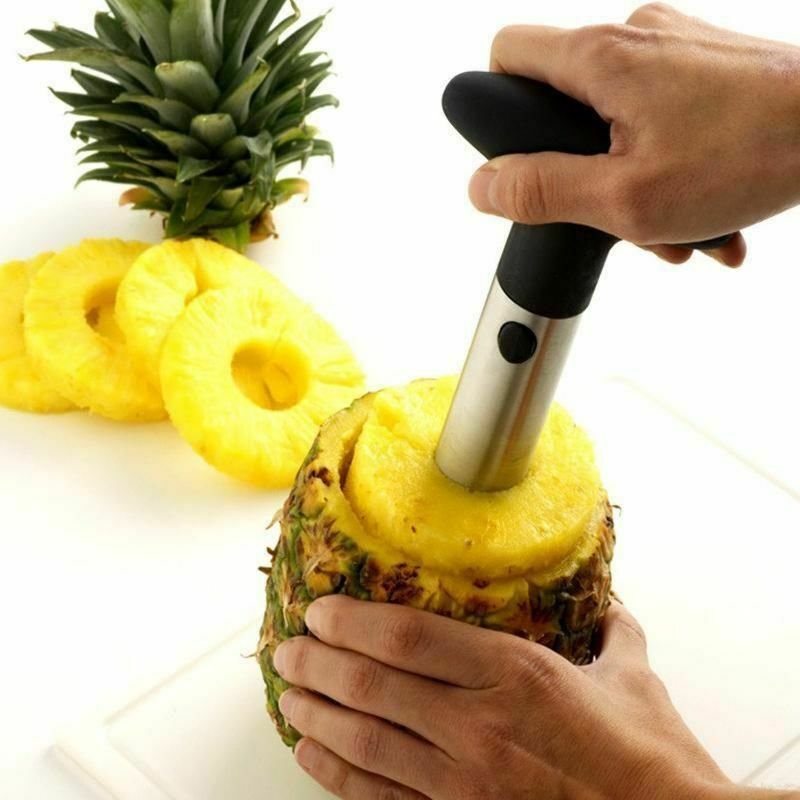 Premium Stainless Steel Fruit  Kitchen Pineapple Corer Slicer Cutter Peeler