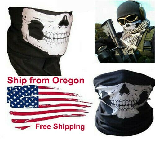 5 Ghost Biker Skull Hood Face Mask Motorcycle Ski Balaclava CS Sport Helmet