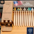 Natural Bamboo Toothbrush 10 Pack Adult Organic Wooden Toothbrushes Eco Vegan