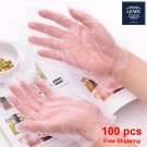 100Pcs Food Service Gloves Home Plastic Clear PE Safety Work Sanitary Gloves New