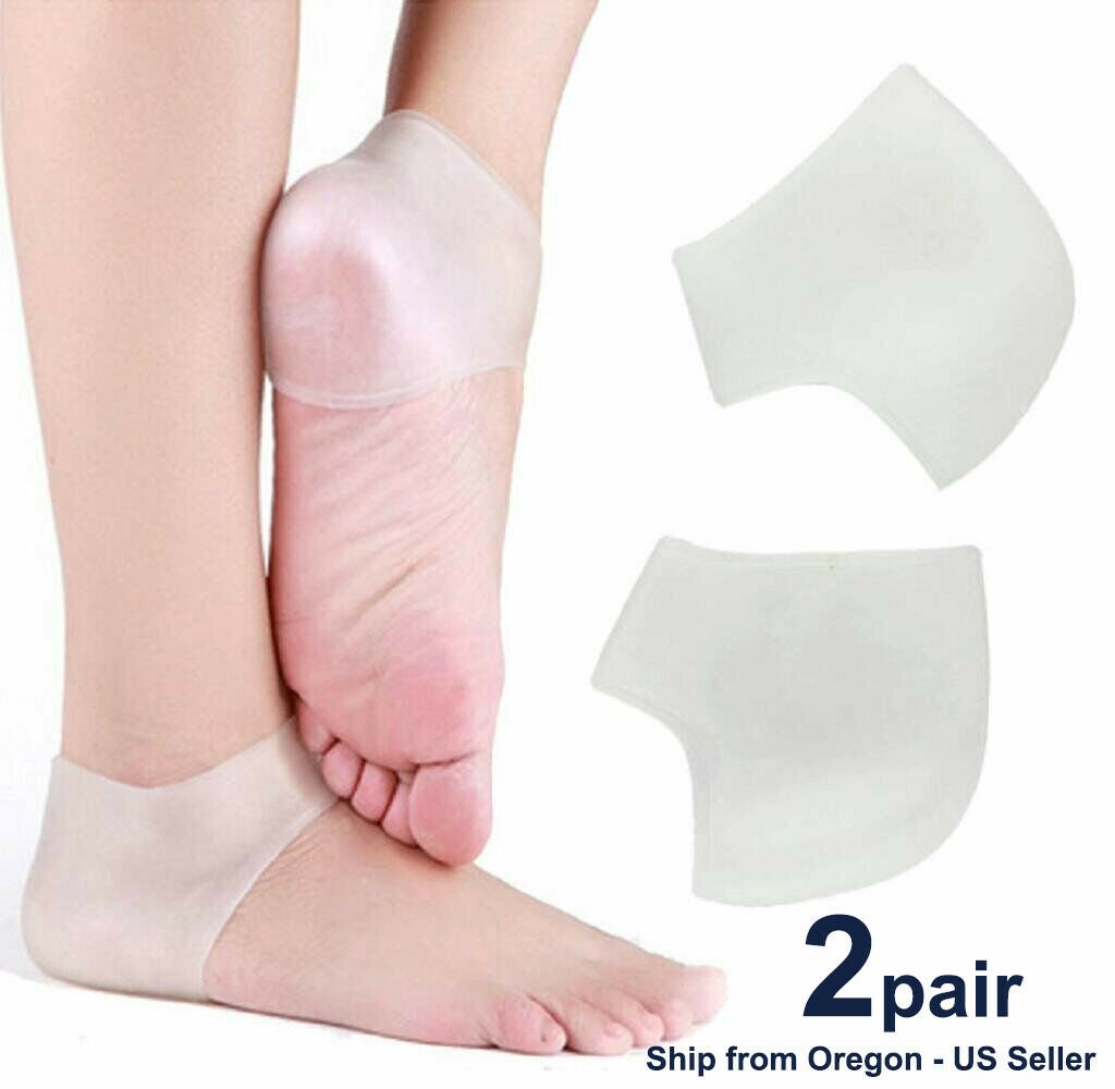2 PCS Silicone Gel Heel Protector Plantar Fasciitis Pain Relief Cushion Unisex