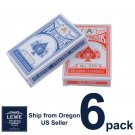 6 Decks Poker Standard Playing Cards Red & Blue New 6 Pack