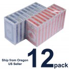12 Decks Playing Cards Poker Size Casino Board Game 6 Red 6 Blue 12 Pack