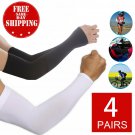4 Pair Unisex Outdoor Sports Cooling Arm Sleeves Cover UV Sun Protection