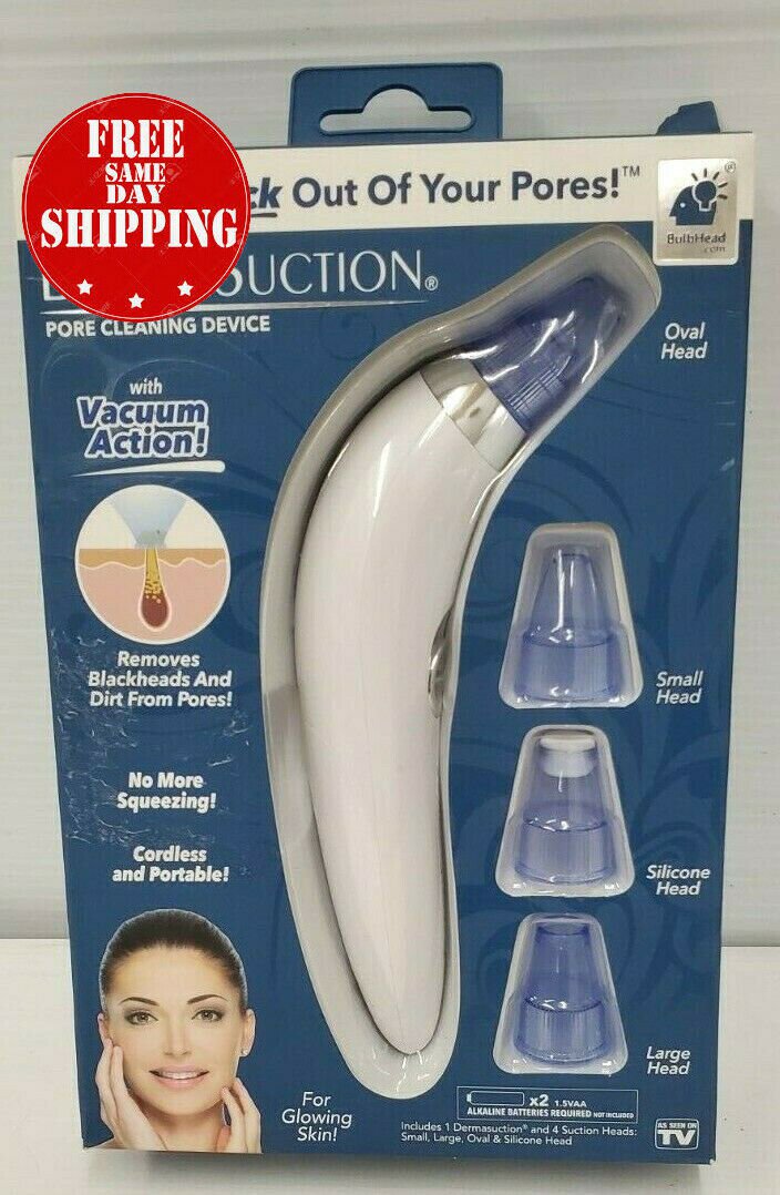 DermaSuction Pore Cleaning Device Rechargeable with Vacuum Action Bulbhead