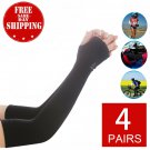 4 Pairs Cooling Arm Sleeves Cover UV Sun Protection Outdoor Sports Basketball