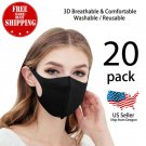 20 Pack Unisex Face Mask Reusable Washable Cover Masks Fashion Cloth Men Women