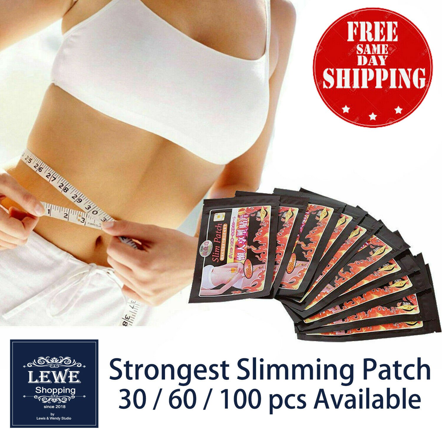 30, 60, 100 Slim Patch Fast Fat Burn Weight Loss Diet Slimming Sticker Pad - USA