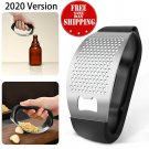 2 in 1 Stainless Steel Garlic Press Crusher Chopper Bottle Opener Kitchen Gadget