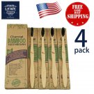 No 1 Bamboo Toothbrush 100% Natural Eco-Friendly Soft Charcoal Bristles - 4 PACK