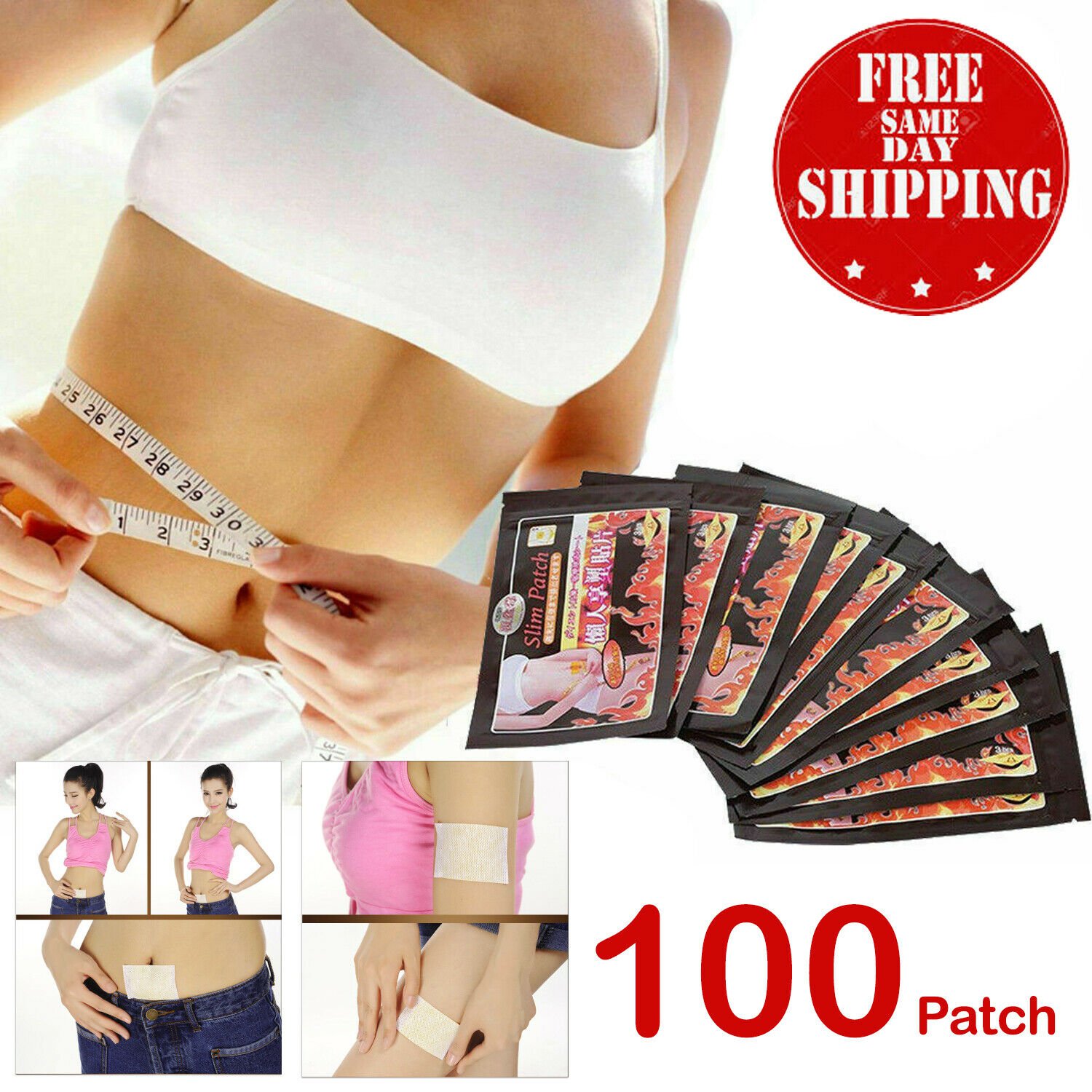 100 PATCH STRONGEST FAST ACTING WEIGHT LOSS SLIM PATCH BURN FAT DIET PAD
