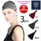 3 pcs Women Lady Sports Yoga Headband Stretch Hairband Elastic Hair Band Turban