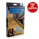 8 pcs Ruggies Rug Grippers Carpet Mat NON SLIP SKID Reusable Washable Black