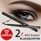 2 pcs BLACK&COFFEE Eye Liner MAC Retractable Waterproof Eyeliner Pencil Pen USA