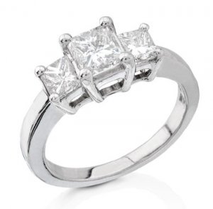 3 stone style Diamond Engagement Ring
