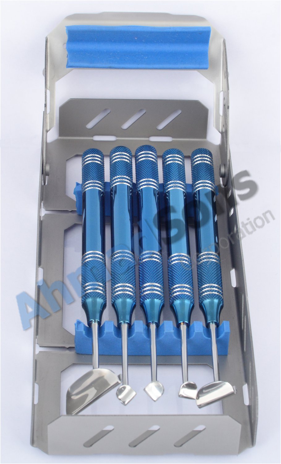 Soft Brushing Kit Set Of 5 Dental Implant Surgery Instruments With Cassette CE