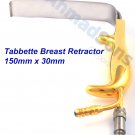 Tebbetts Breast Retractor 150mm x 30mm Fiber Optic Light Guide & Suction Tube Serrated Surgical Tool