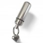 Lovely Silver Puffed Heart Cremation Urn Necklace with Velvet Pouch and Fill Kit