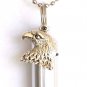 Silver Bald Eagle CREMATION URN Necklace with Velvet Pouch, Ball-Chain, Fill Kit