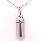 COMPLETE SET-Silver Ladybug Cremation Urn with Necklace, Velvet Pouch, Fill Kit