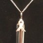 PILL HOLDER 24" NECKLACE Pendant with Silver CANCER AWARENESS Charm & Pouch