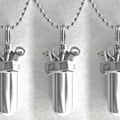 Set of FIVE Silver Toolbox CREMATION URN Necklaces w/Velvet Pouches & Fill Kit