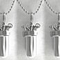 Set of FIVE Silver Toolbox CREMATION URN Necklaces w/Velvet Pouches & Fill Kit
