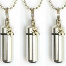 Set of FIVE Silver Wrench CREMATION URN Necklaces w/Velvet Pouches & Fill Kit