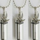 Patriotic Set of FIVE SILVER EAGLE CREMATION URN NECKLACES w/Pouches & Fill Kit