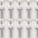 Family Set of TEN Filigree Butterfly ANOINTING OIL HOLDER Necklaces with Pouches