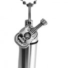 Acoustic Guitar CREMATION URN Necklace w/Velvet Pouches & Fill Kit