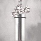 Silver ANOINTING OIL HOLDER with Waterproof Vial and ROADSTER MOTORCYCLE