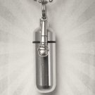 COMPLETE SET - Microphone Cremation Urn with Necklace, Velvet Pouch, Fill Kit