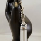 Silver Heart Brushed Silver ANOINTING OIL HOLDER on Stainless Swivel Keychain