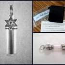 COMPLETE SET - Jewish Star of David Cremation Urn Necklace, Velvet Pouch, Funnel
