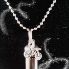 COMPLETE SET - Bicycle Cremation Urn 24" Ball Chain Necklace/Pouch & Fill Kit