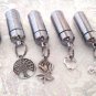 Five Assorted Silver CREMATION URN Necklaces - Rose/Tree/Butterfly/Heart/Cross