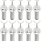 Set of TEN Brushed Silver TREE OF LIFE ANOINTING OIL HOLDER Necklaces w/Pouches