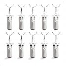 Set of TEN Filigree Cross CREMATION URN Necklaces w/Velvet Pouches, Ball-Chains, Fill Kit