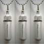FIVE Brushed Silver "Always & Forever" CREMATION URNS w/Pouches, Chains, Funnel