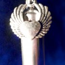 Large Winged Heart CREMATION URN Keepsake with Velvet Pouch & Fill Kit