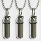 Set of 3 Lovely Silver Puffed Heart CREMATION URN Necklaces with Velvet Pouches