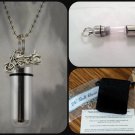 COMPLETE SET -  Motorcycle CREMATION URN 24" Necklace  w/Pouch & Fill Kit