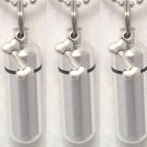 Set of 5 Silver Dog Bone CREMATION URNS w/Velvet Pouches, Ball-Chains, Fill Kit